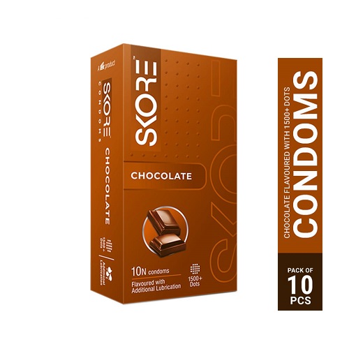 ONE OASIS Personal Lubricant with Skore Chocolate Flavoured 1500+ Dots Condoms 10's Pack- 100ML. 