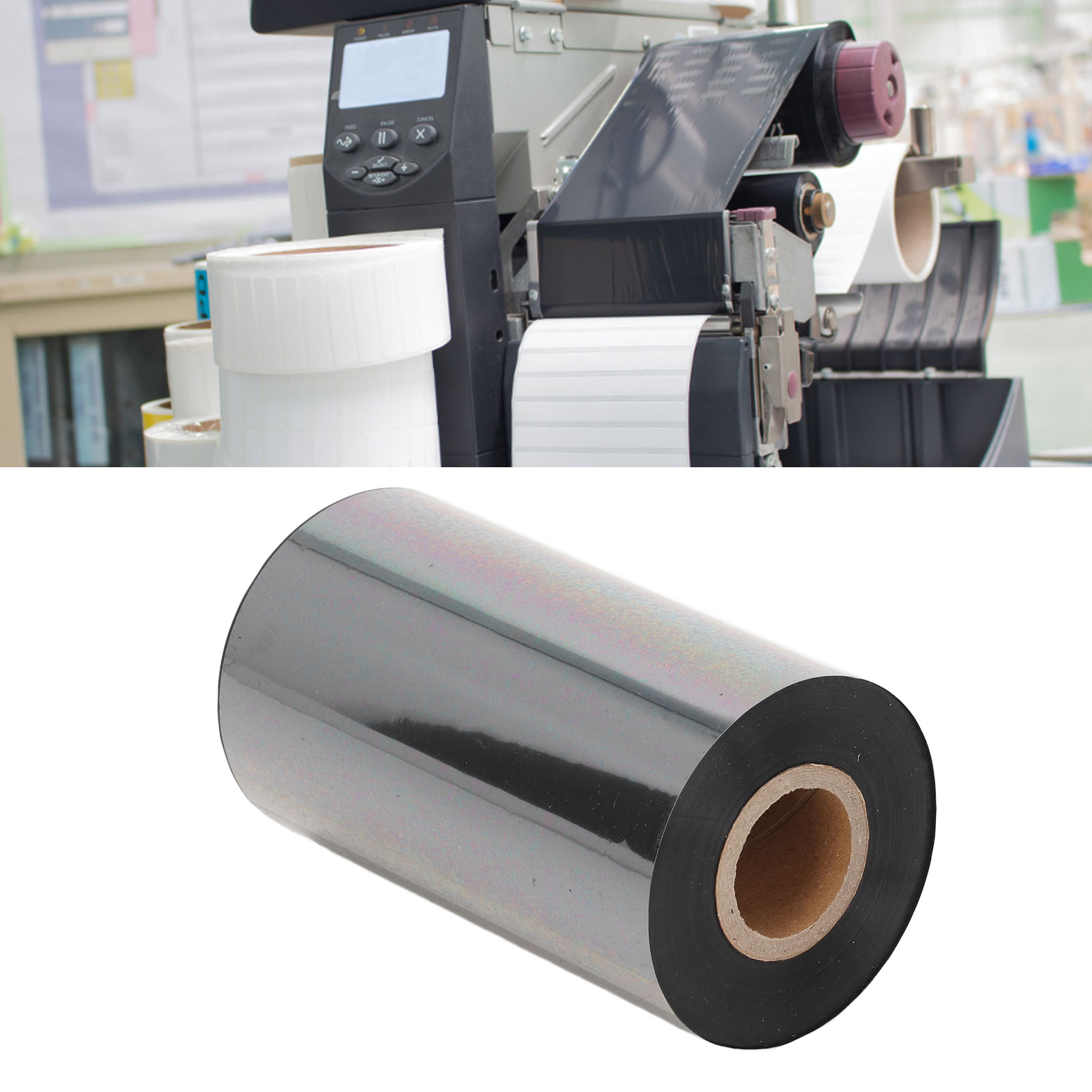 Thermal Transfer Ribbon, Non Static Printer Paper Label for Barcode Printers. 