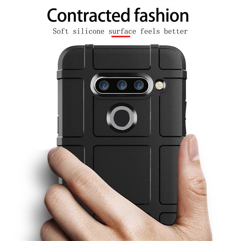 Rugged Shield Silicone Case For LG V40 / LG V40 ThinQ Cases Military Heavy Duty Protect Phone Cover. 