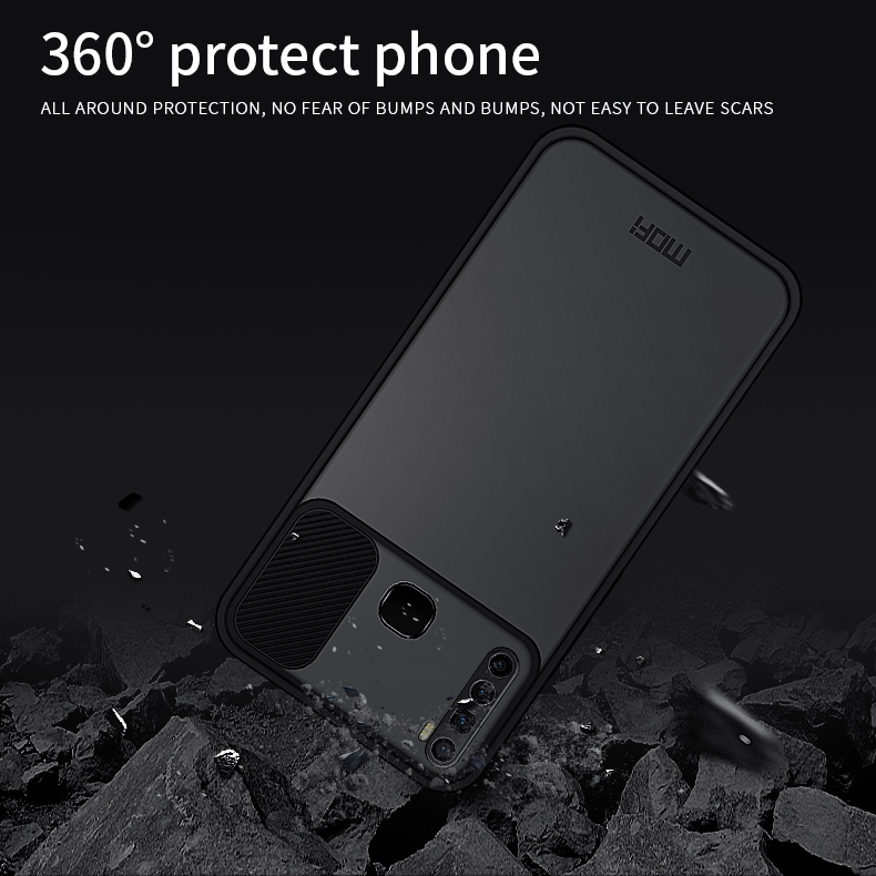 For Infinix X652 / S5 / S5 Lite MOFI Xing Dun Series Translucent Frosted PC + TPU Privacy Anti-glare Shockproof All-inclusive Protective Case(Black). 