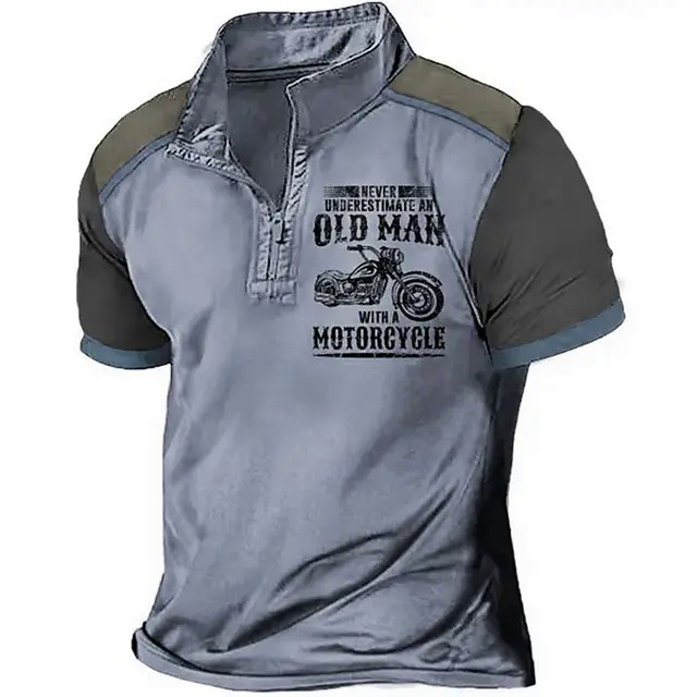 Vintage Polo Shirt For Men 3d Map Print Golf T-Shirt Motorcycle Zip Polo T-Shirt Summer Quick Drying Oversized Men Clothing Tops Dislikelike. 