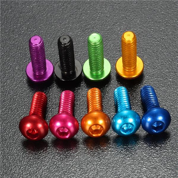 Suleve M3AH5 10pcs M3 6mm Round aluminum hexagon socket head cap screws[Black] - Royal (blue). 