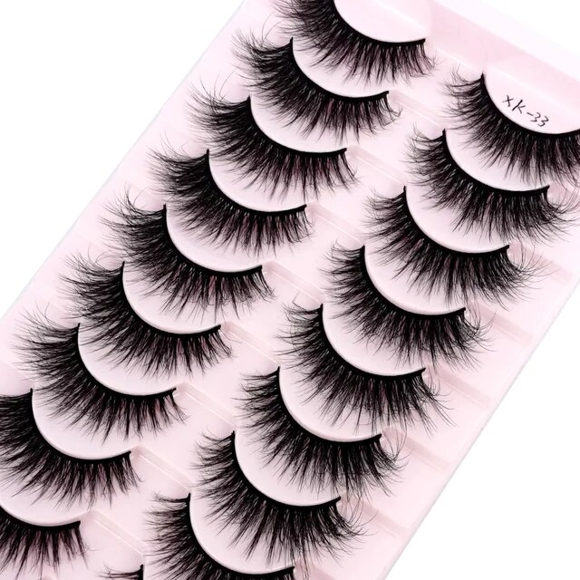 New 10 Pairs Mink Lashes 3D Mink Eyelashes Invisible Band Natural Black Mink False Eyelash Full Strip cilios Reusable Eye Lashes. 
