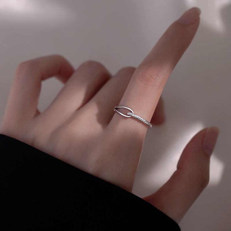 Plain ring self-discipline ring women's tail ring index finger ring ring summer niche design fashion and exquisite open ring. 