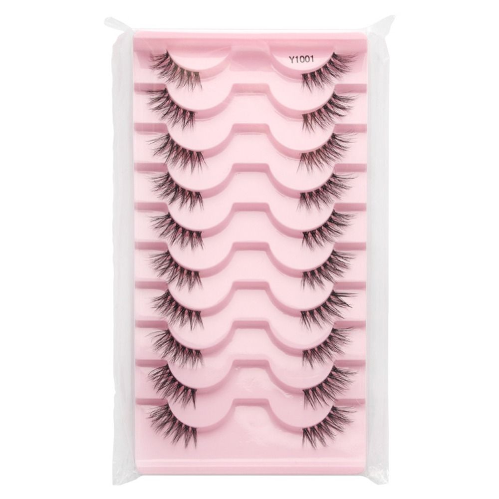 Short Half Eyelashes Accent Corner Lashes Natural Look Cat Eye Half Lashes with Clear Band False Eyelashes. 
