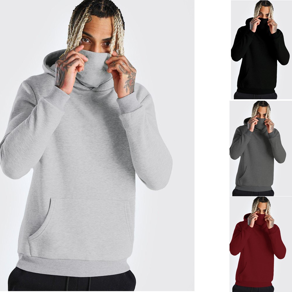 Ninja Mask Long Sleeved Hoodie Men Autumn Streetwear Large Open-forked Hip Hop Mens Sweatshirts Tops Gym Hooded Sudaderas Hombre. 