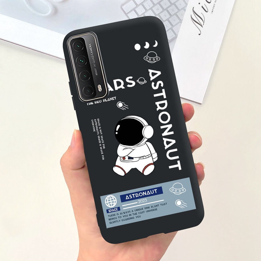 For Huawei P smart 2021 Case Cute Astronaut Shockproof Silicone Covers For Huawei Y7a PSmart 2021 PPA-LX1 PPA-LX2 PPA-LX3 Bumper. 