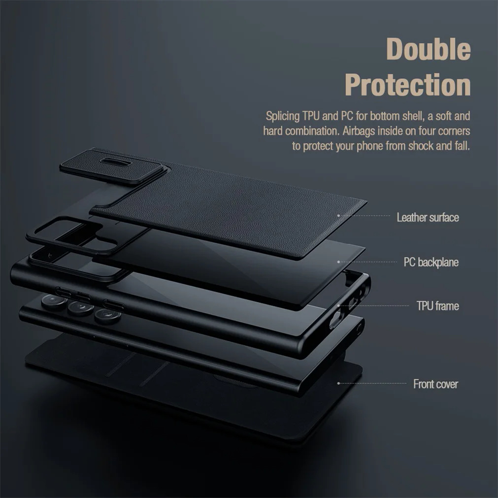 Flip Case For Samsung Galaxy S23 Ultra Nillkin Qin Pro Leather Cloth Card Pocket Slide Camera Book Lid For Samsung S23 S23+ Plus PCardiaCP. 