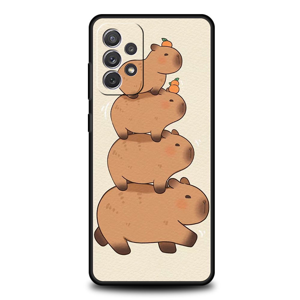 Cartoon Capybara Phone Case for Samsung Galaxy A15 A14 A25 A54 A34 A51 A71 A72 A73 A32 A52 A52S A11 A21S A31 A41 5G Soft Shell. 