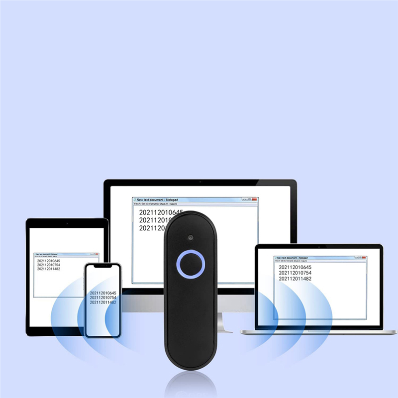 1Set Mini Barcode Scanner USB Bluetooth 2.4G Wireless 1D 2D QR PDF417 For IPad IPhone Android Tablets PC (K60 QR 2D). 