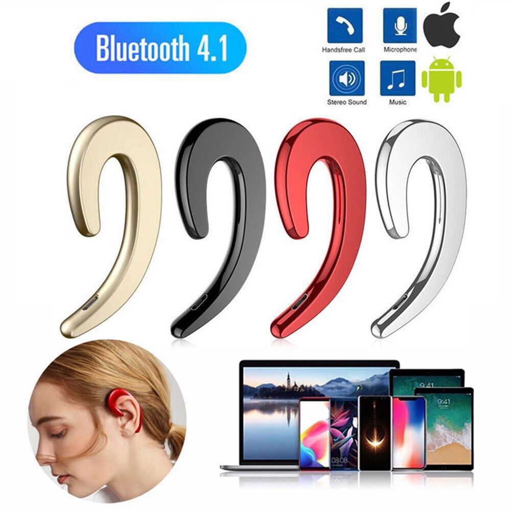 【original-Ready stock+FREE Shipping+COD】Y12 1Pc Wireless Bluetooth Bone Conduction Earhook with Mic Car Driver Earphone Noise Cancelling Headphones