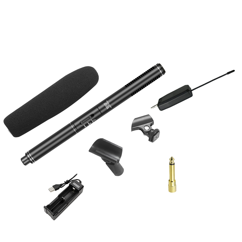 Professional Wireless Condenser Microphone Interview Recording Vlog Live Mic Super-Cardioid for DSLR Camera Durable Easy Install Easy to Use