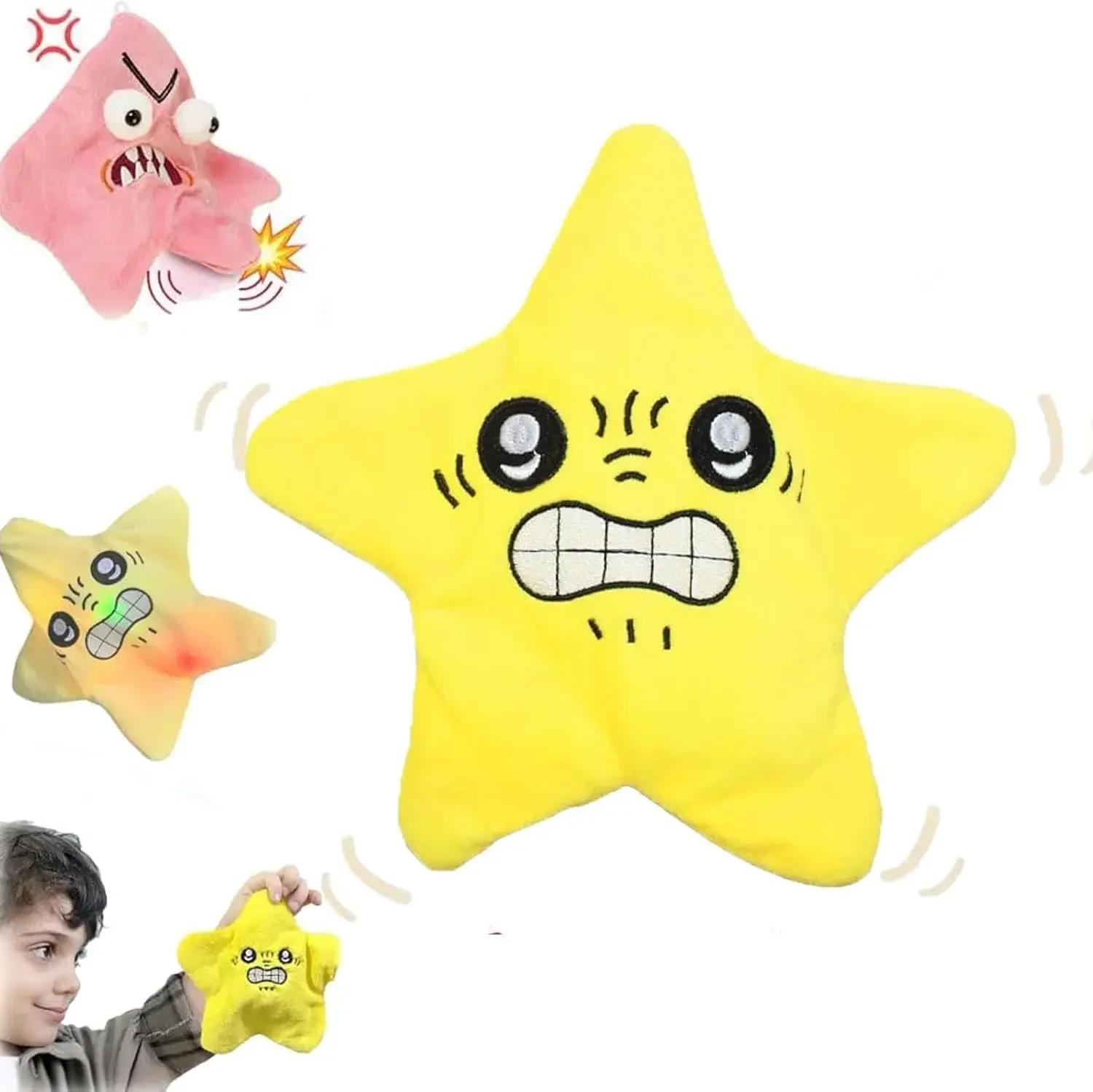 22cm Angry Starfish Plush Moving, 6 Colors Moving Star Plush,Dancing Star Plush, Glowing and Talking Moving Star Plush Toy