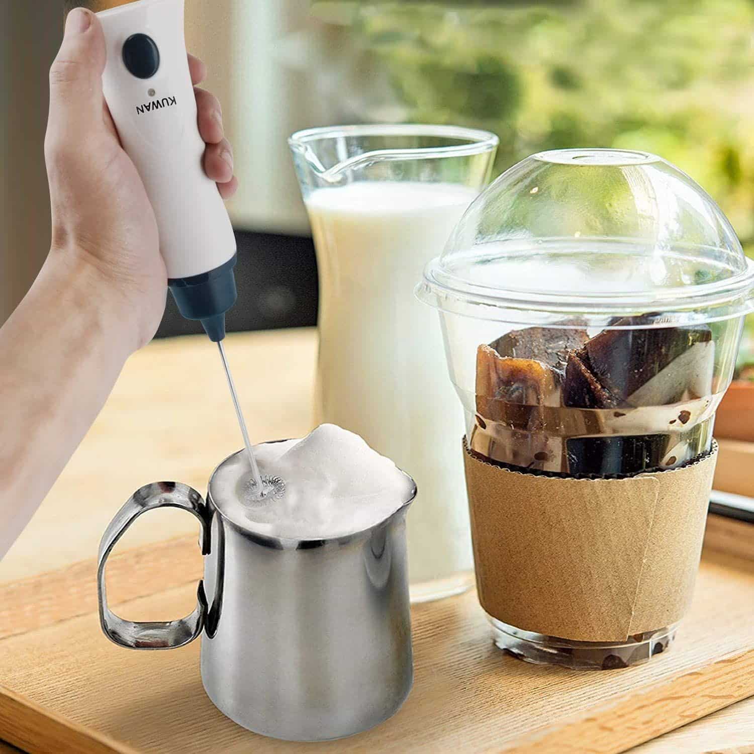 Hand Liquid Mixer and Coffee Maker Juice Maker Rechargeable-White - Coffee Mixer