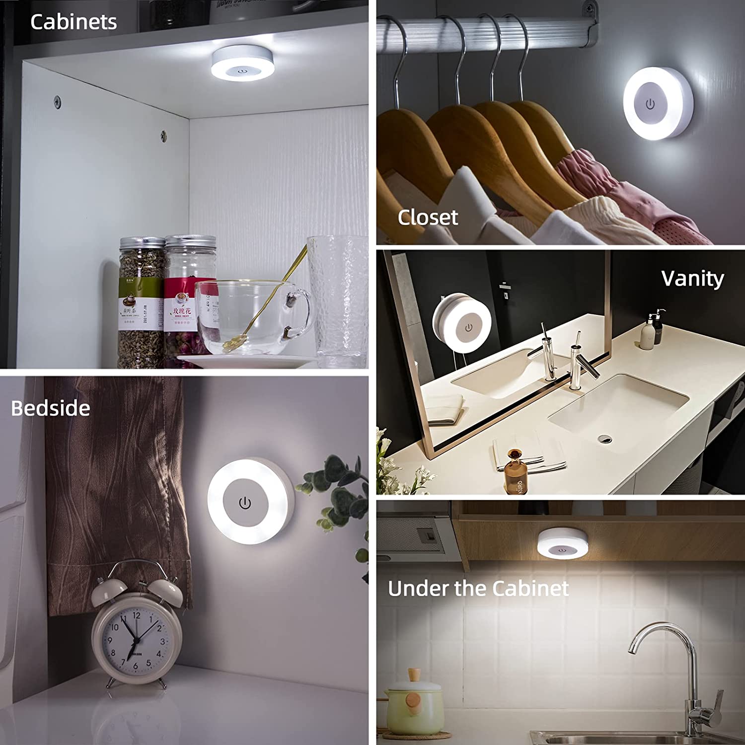 3 Mode LED Sensor Night Light Flashlight Magnetic Base Wall Light USB Rechargeable Round Portable Dimming Soft Light Night Light. 