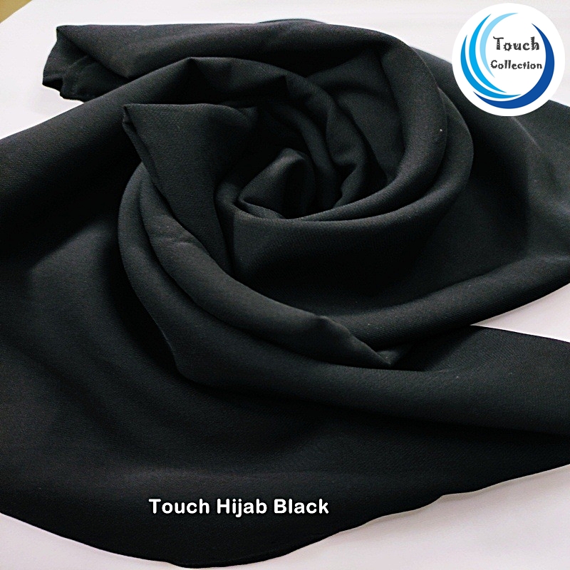 Hijab Premium Quality Chiffon Georgette Summer Comfortable. Color: BLACK, Size: 90 x 30 inch - Hijab