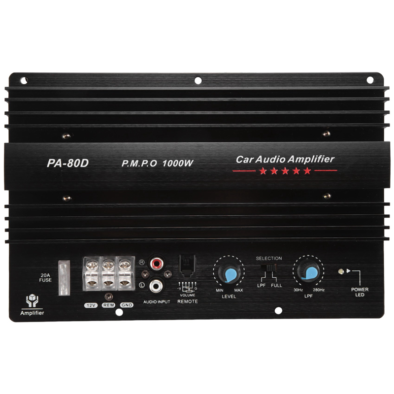 PA-80D 12V 1000W Car Audio High Power Amplifier Amp Board Powerful Subwoofer Bass Amp Car Player. 
