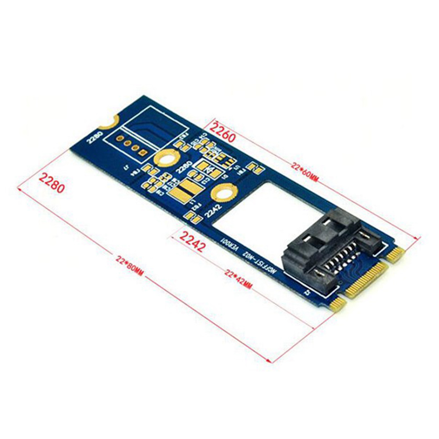 ARELENE 2X M2 SATA Adapter Convert Card B-M KEY M.2 NGFF SATA SSD to 7Pin Adapter Board Card Support 2242 2260 2280 Main Board. 