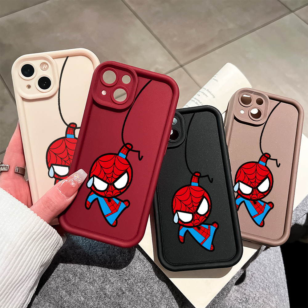 Hontinga for OPPO A60 Back Cover Cute Spider-Man Pattern Ladder Soft Camera Protection Rubber Phone Case. 