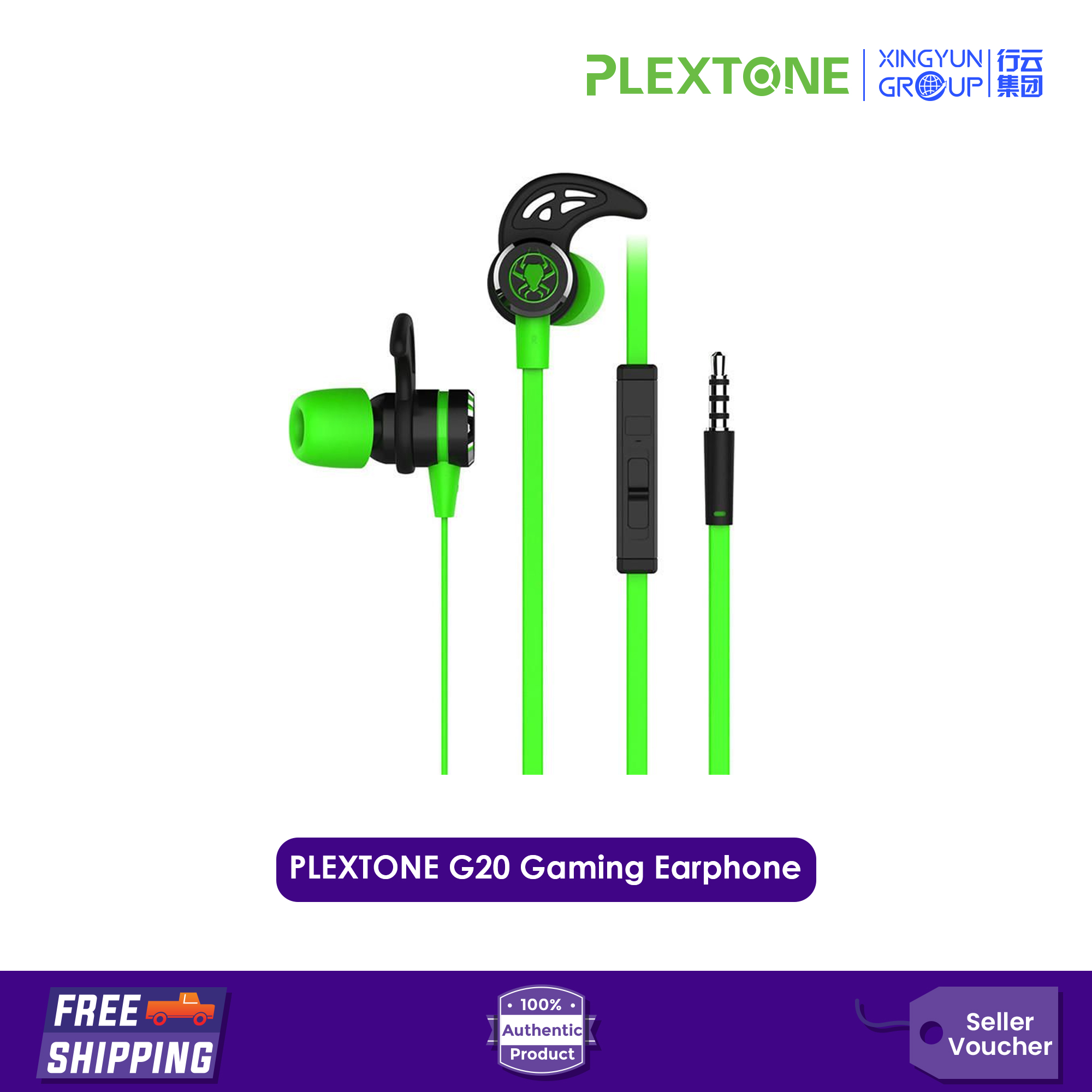 PLEXTONE G20 Inear Earphone With Microphone Wired Magnetic Gaming Headset Stereo Bass Earbuds Computer Earphone