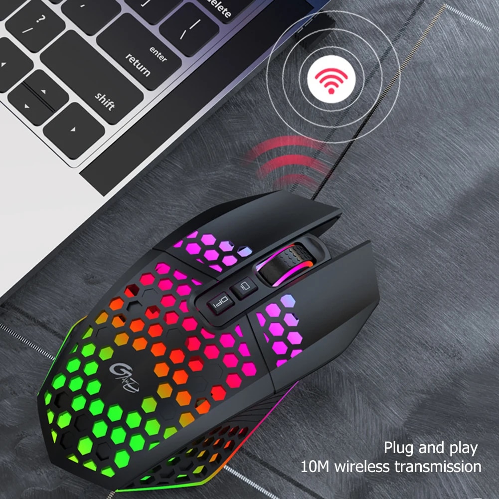 Wireless Gaming Mouse 1600 DPI Adjustable Computer 3 Gears X801 8 Buttons Mice for Household Computer Accessories. 