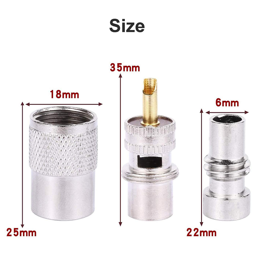 10 Pack UHF/-259 Solder Connector Plug with Reducer for RG8X, RG8