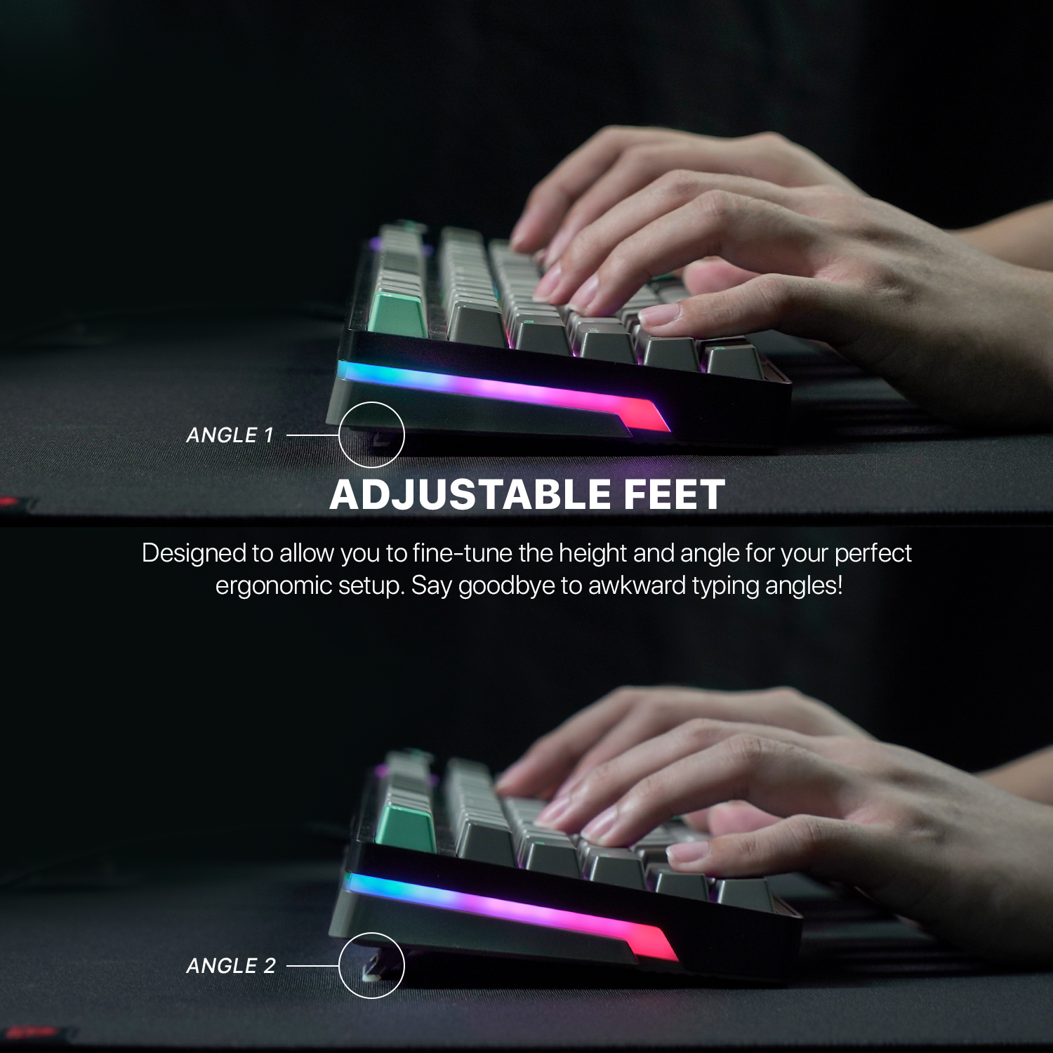 FANTECH MK914 ATOM PRO96 STELLAR EDITION RGB Mechanical Gaming Keyboard Mercury Black & Saturn Grey Layout Red Switch & Blue Switch. 