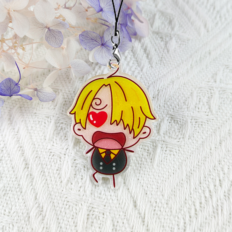 Japanese Anime Cartoon Acrylic Keychain Resin Epoxy Mobile Phone Multi-using Keychain Pendant. 