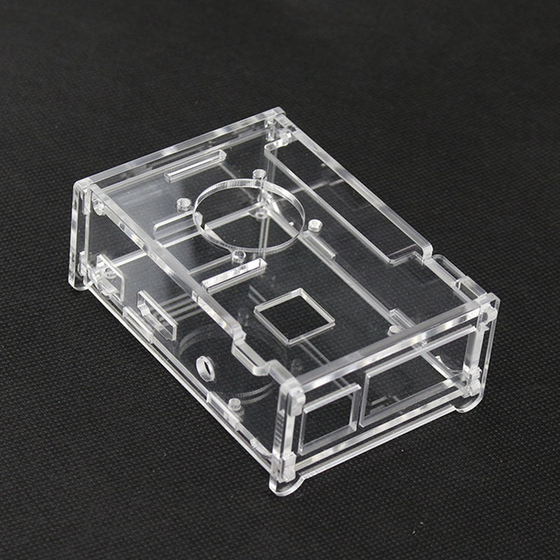 For Raspberry Pi 3 Model B+(Plus) Acrylic Case Transparent Box Cover Shell + Cooling Fan+Aluminum Heat Sink For Raspberry Pi 3 Model B+/B. 