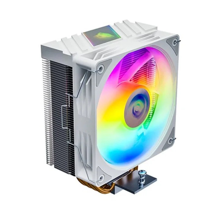 JUNGLE LEOPARD K400 CPU Cooler 4 Heat Pipes 120mm CPU Fan 4PIN PWM Color LED Top Cover Infinity Mirror Design Black And White. 