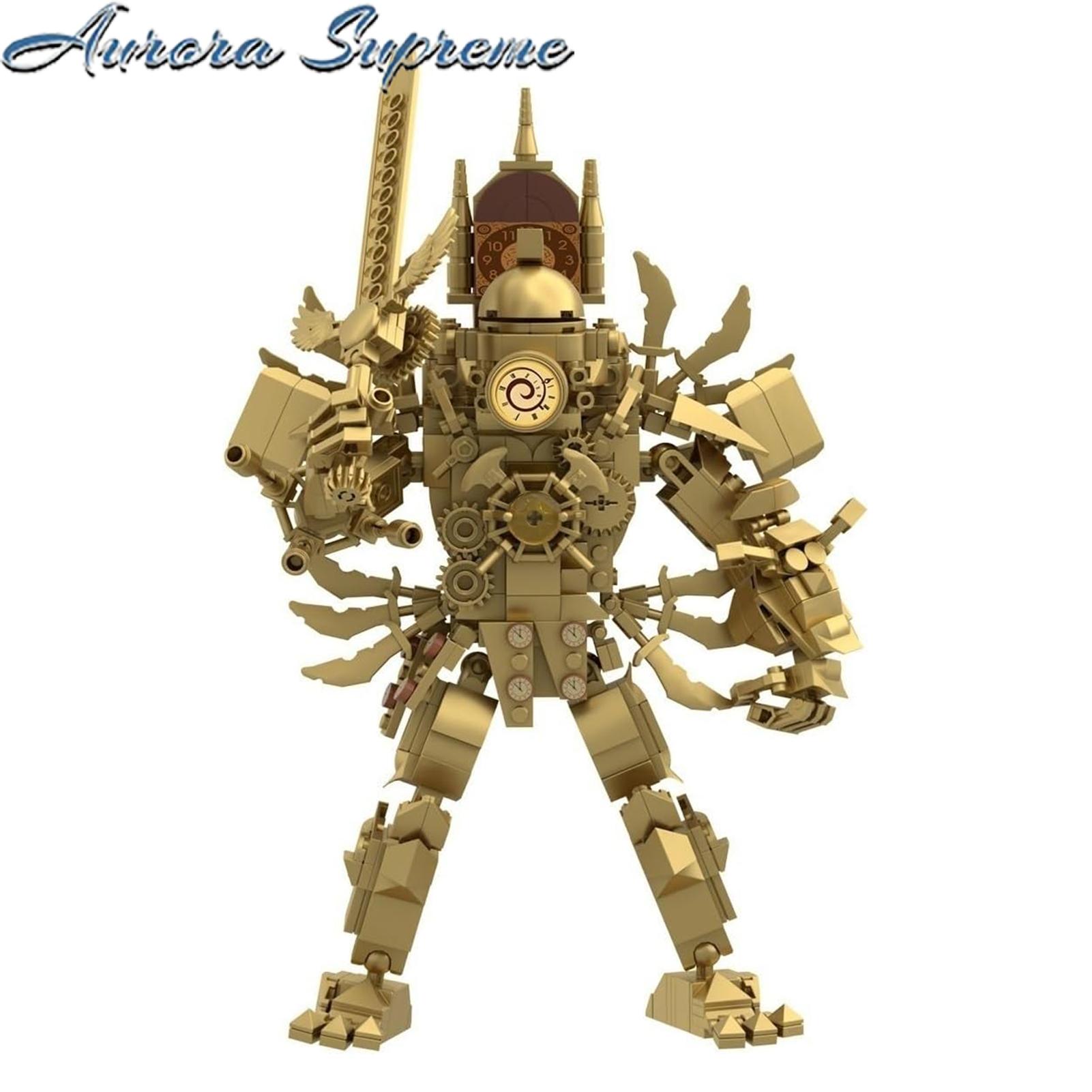 Super Clock Man Building Block Toy 550-piece Clockman Building Block Toy Model Fun Assembly Clockman Block Toy for Kids Birthday Gift Home Office Decor Smooth Edge Desktop Figurine Building Toy. 