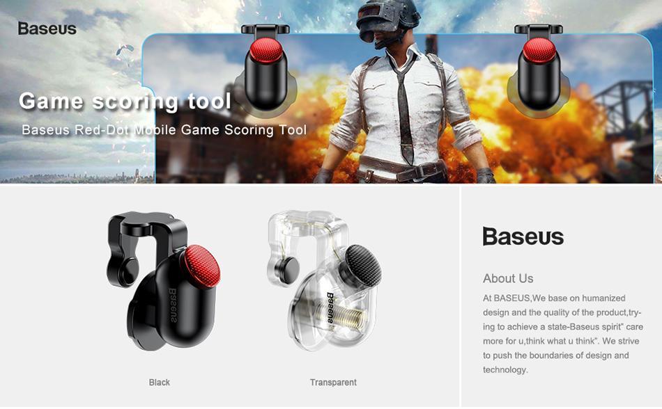 PUBG New Trigger Baseus Red-Dot Mobile Gaming Controller - Black. 