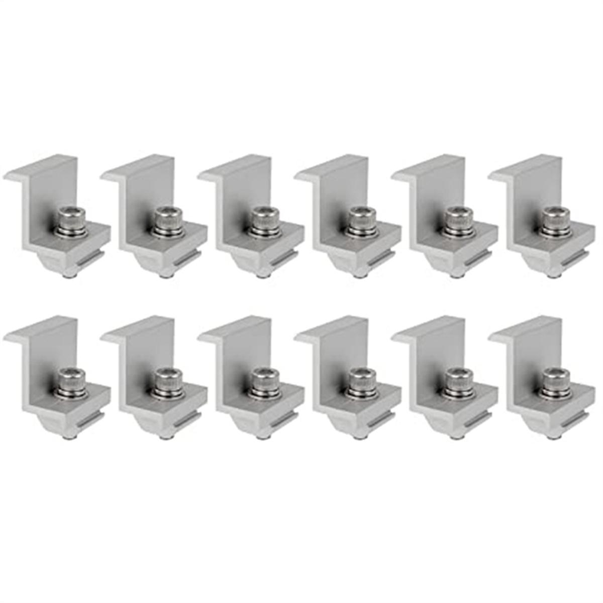 12 Piece Solar Module Bracket End Clamp, End Clamp, Side Clamp for PV Solar Module Roof Mountings (40MM)