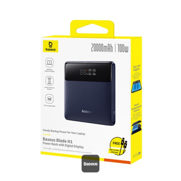 Baseus Blade H1 20000mAh 100W Fast Charging Power Bank with Digital Display. 