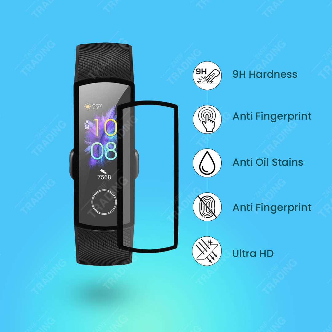 Honor Band 5 Smart Watch Screen Protector HD Clear Ultra-Thin PMMA Full Coverage Scratch & Fingerprint Resistant