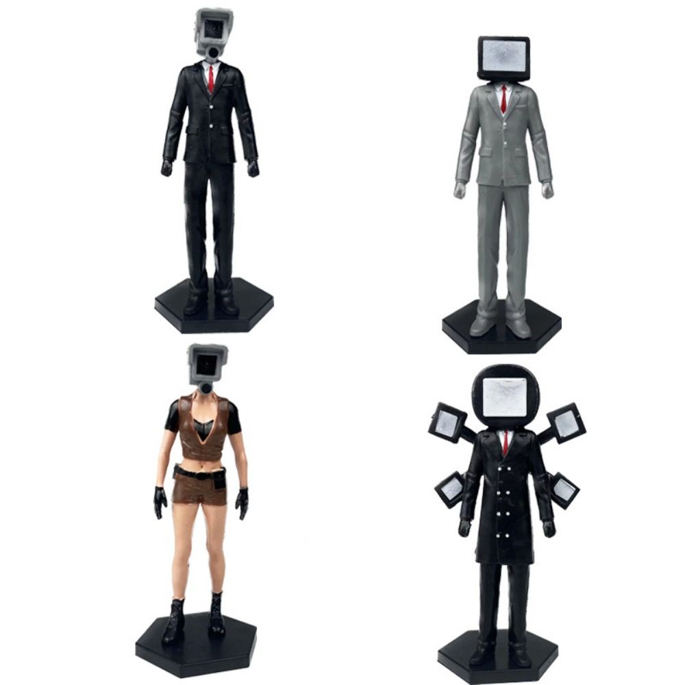 Camera Man Figures Toy Monitor Cameraman Toilet Man Action Figure Skibidi Toilet with Base Skibidi Toilet Monitor Toy Doll Toy Model Skibidi Model Decoration Collection. 