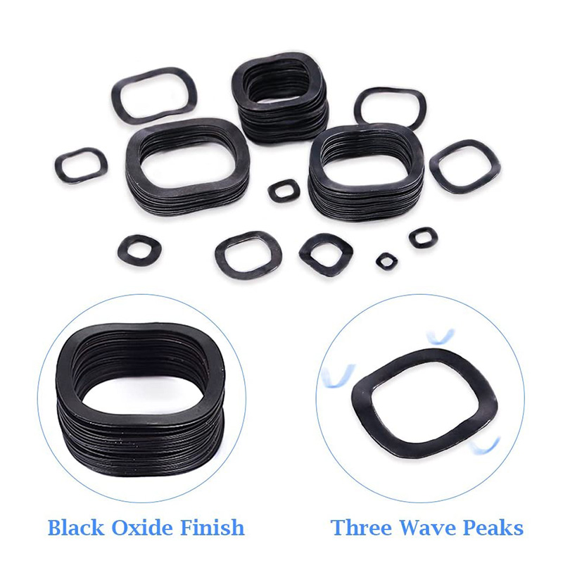 320Pcs Carbon Steel Compression Type Wavy Wave Crinkle Spring Three Wave Washers Assortment Kit. 