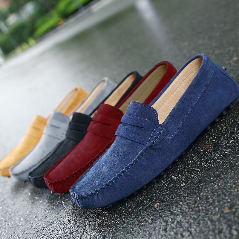 Men Casual Shoes Fashion Men Shoes Handmade Suede Genuine Leather Mens Loafers Moccasins Slip On Men's Flats Male Driving Shoes KEEMEEUYZO