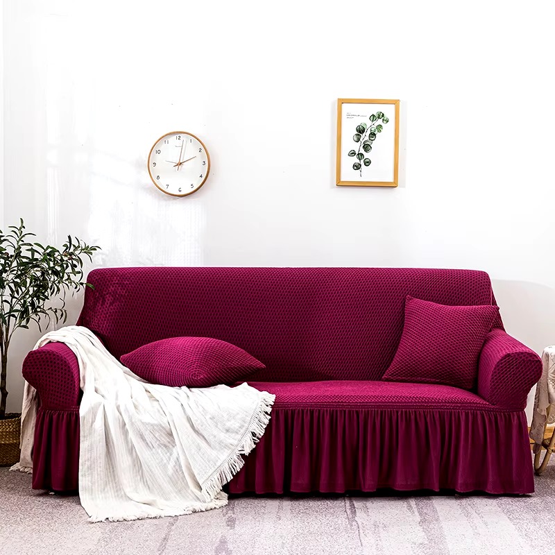 3 seater Turkey Elastic Sofa Cover maroon colour