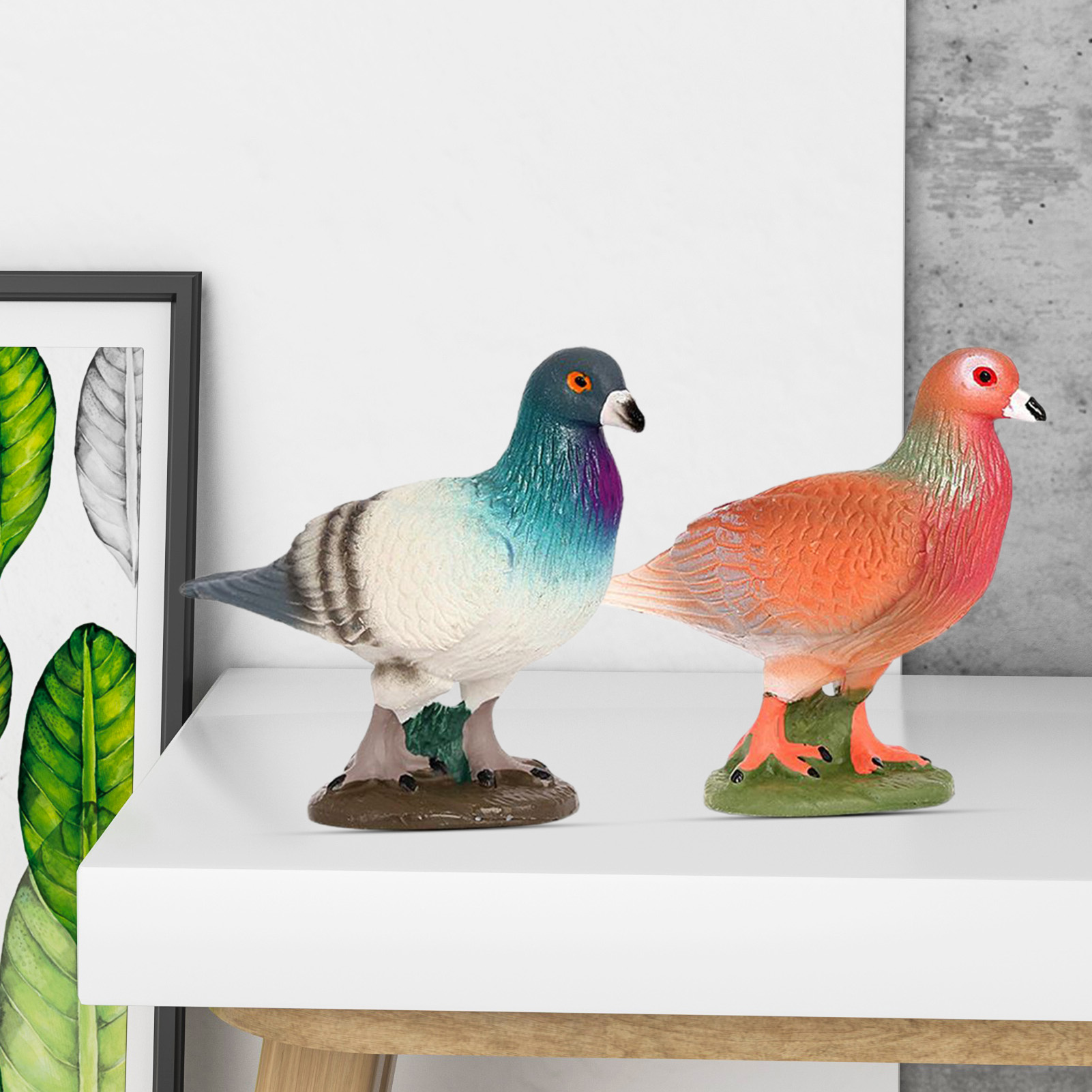 Bird Model High Simulation Children Cognition Grey Pigeon Figurine. 