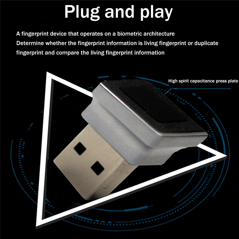 1 Piece USB Fingerprint Reader Computer USB Fingerprint Lock for Windows 10 11 Hello USB Fingerprint Sign-in Unlock Module. 