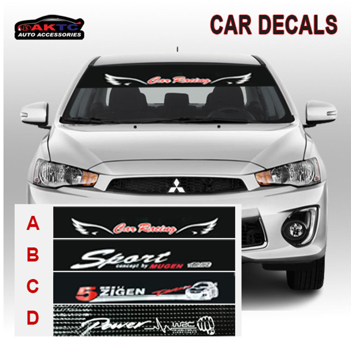 CAR RACING Car Universal Windshield reflective sticker Sport Windshield ...