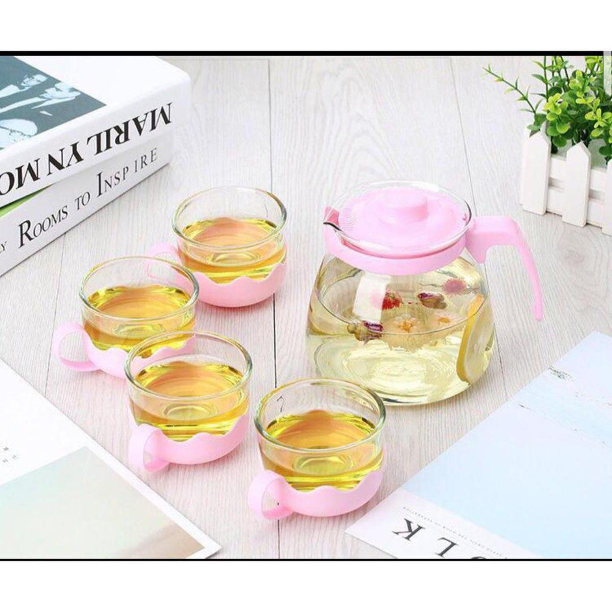 Teapot Set 5 In 1 Warna Tea pot Kaca Warna