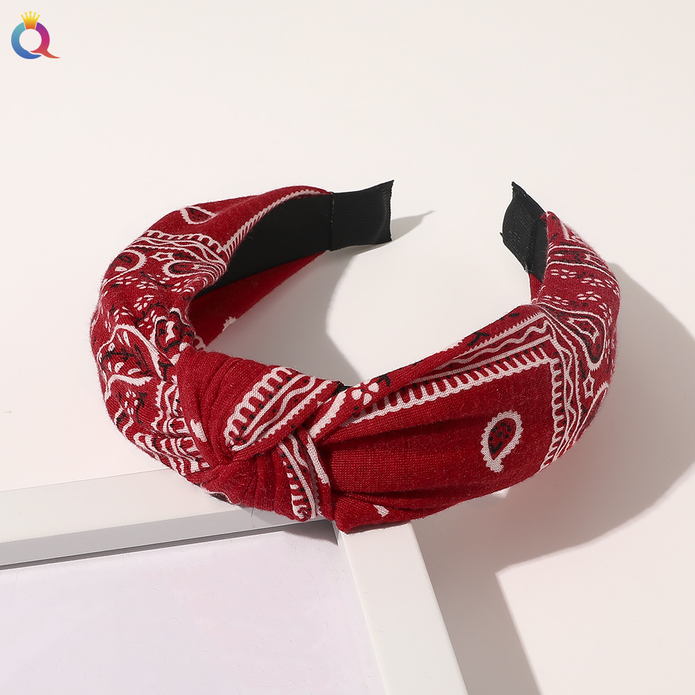 Qiyue cross-border European and American polka-dot little bee striped webbing hairpin Korean version wide-border knotted headband women's hairband E4