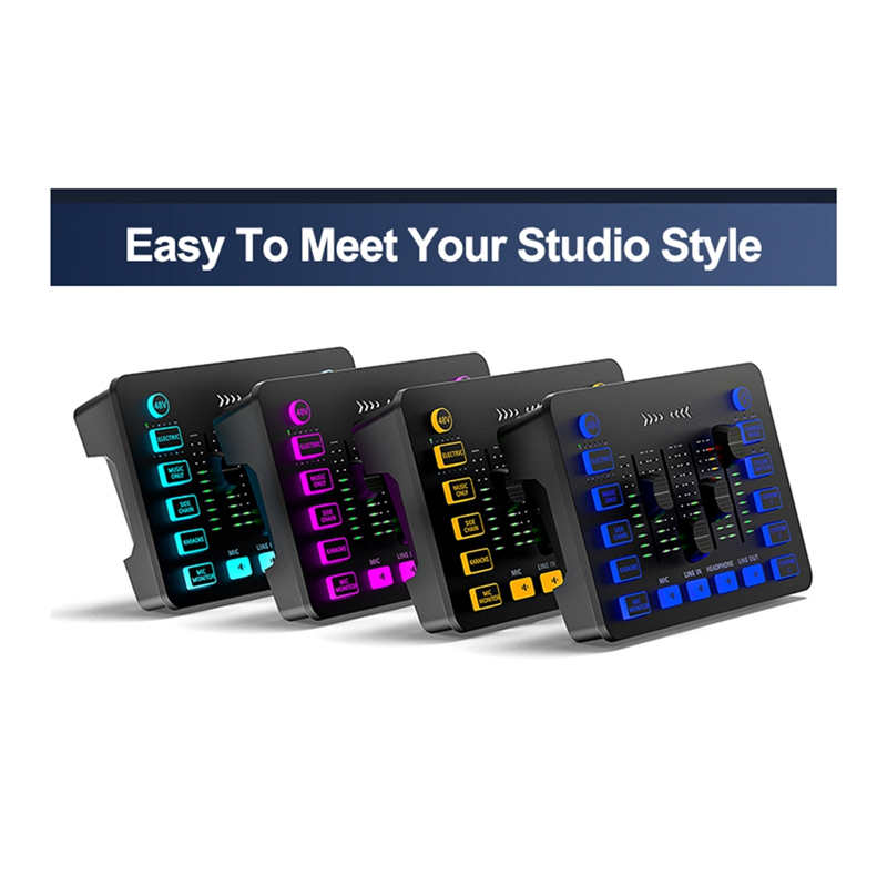 Sound Card Audio Interface Mixer with XLR Microphone Interface. 