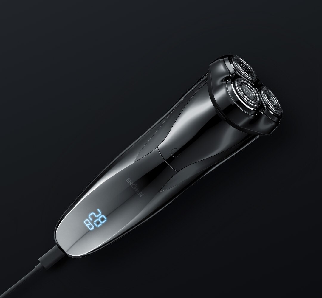 ENCHEN Electric Shaver 3D Blackstone 3 IPX7 Waterproof Razor Wet And Dry Dual Use Face Beard Battery Digital Display For Men. 