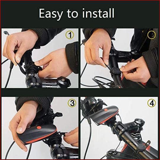 Rechargeable Bike Horn And Light 140 DB with Super Bright 250 Lumen Light 3 Modes. 