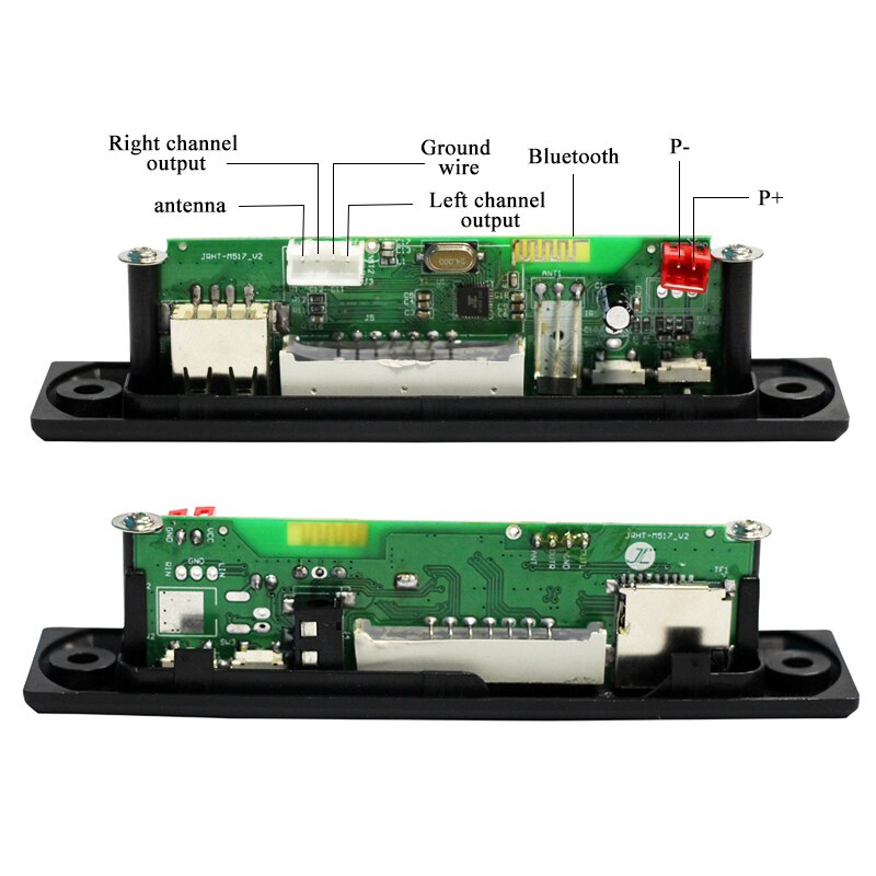 【happy one】MP3 WMA Wireless Bluetooth Board USB TF FM Player Music Module Car Audio 5V 12V With Remote Control. 