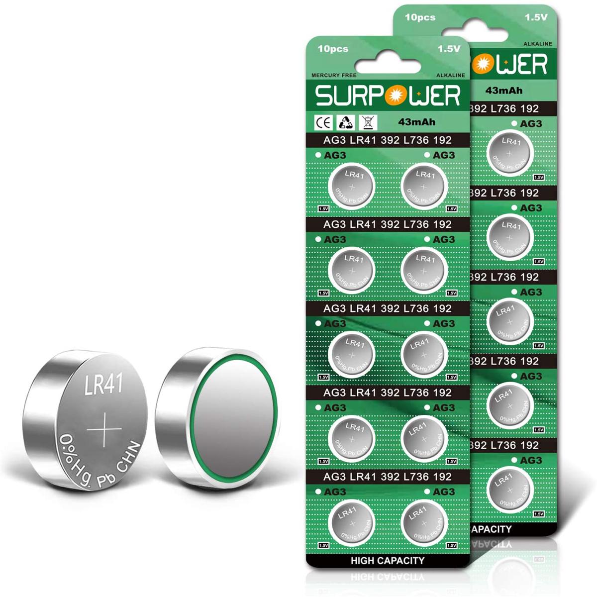 10Pcs  Lr44 Ag3 Battery 1.55V Long-lasting