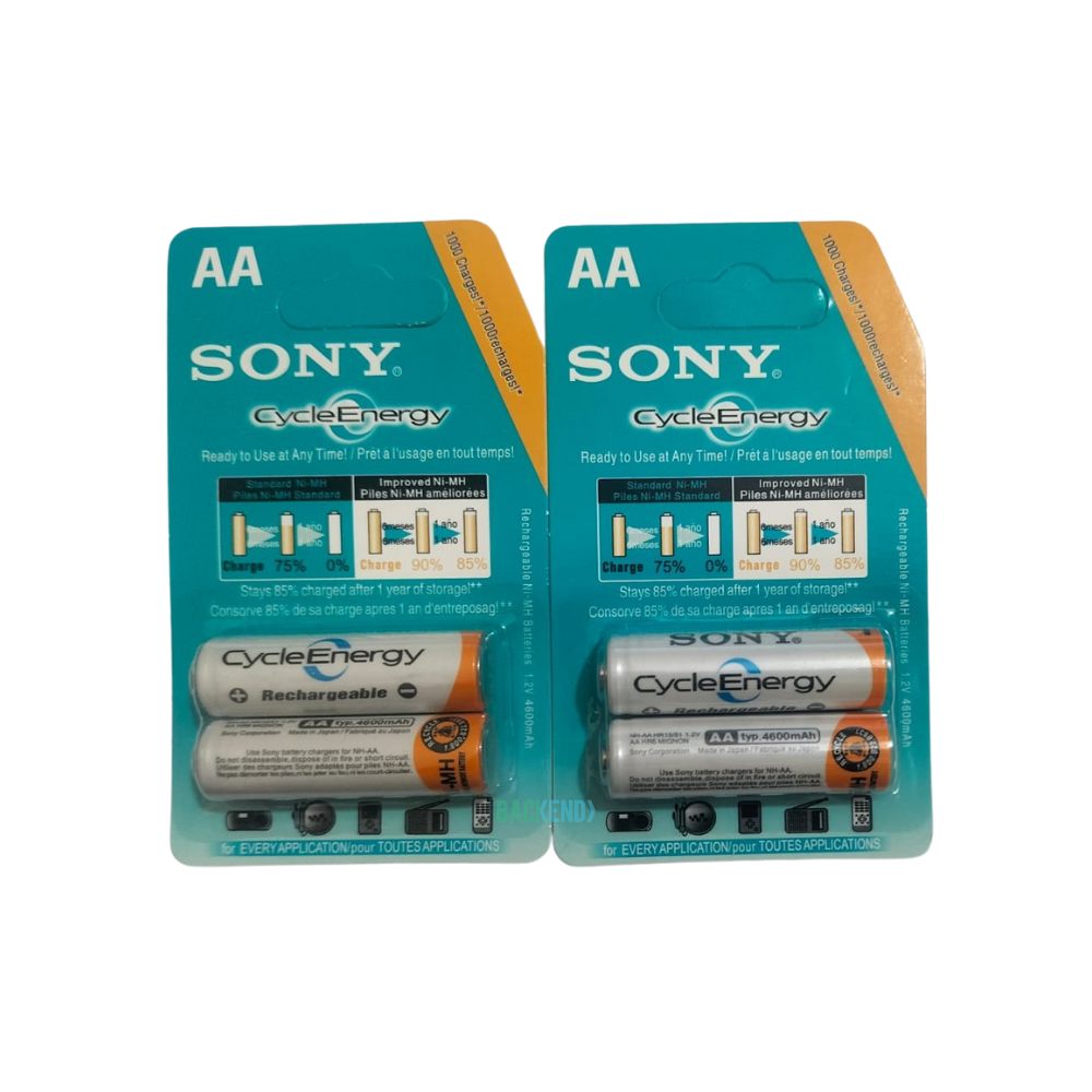 SONY 1.2V 4600MAH AA Rechargeable Battery 4pcs Great to Have Simple